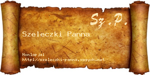 Szeleczki Panna névjegykártya